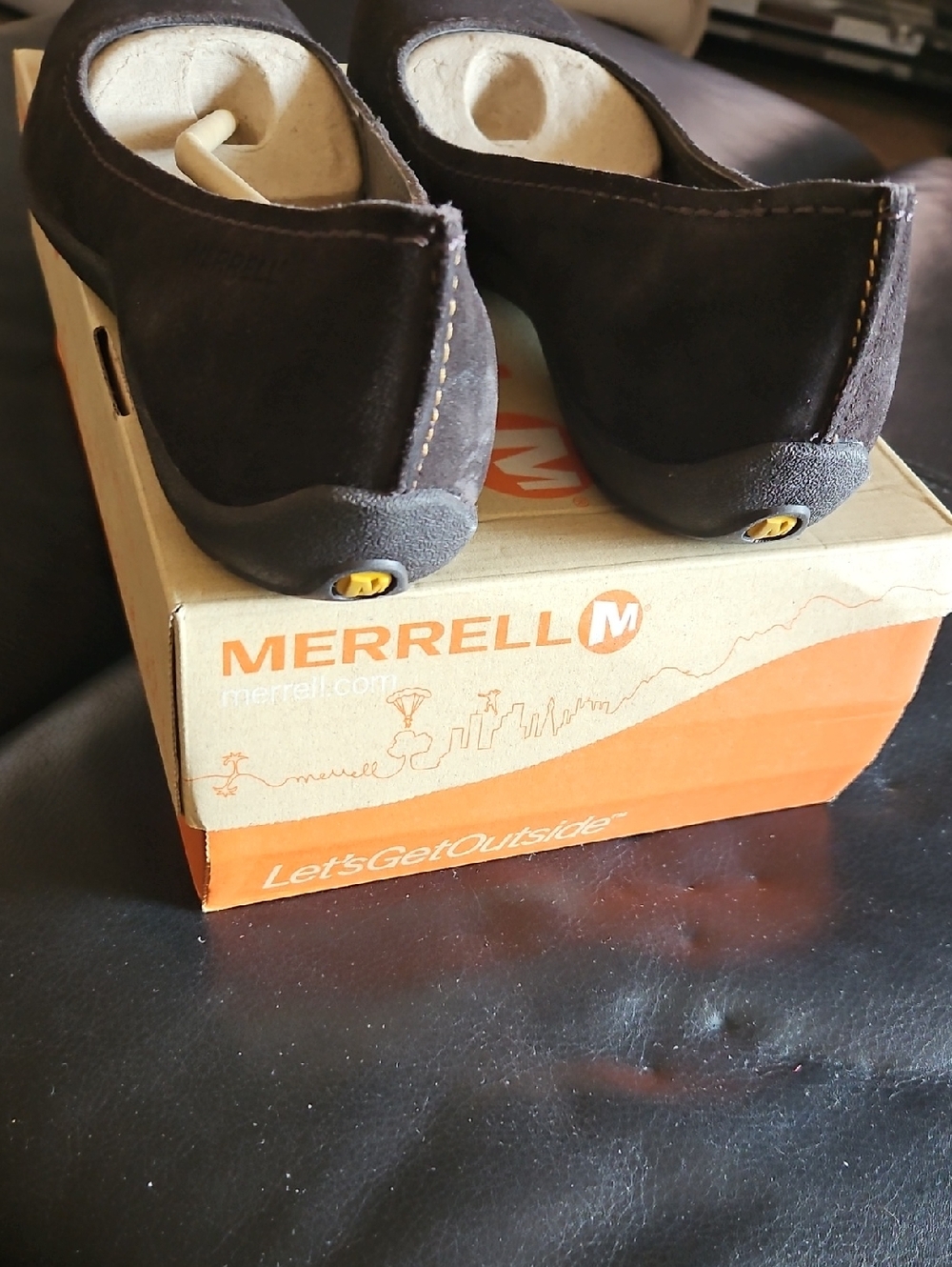 Merrell Women's Dark Brown Suede Slip-On Flats - Picture 2 of 3
